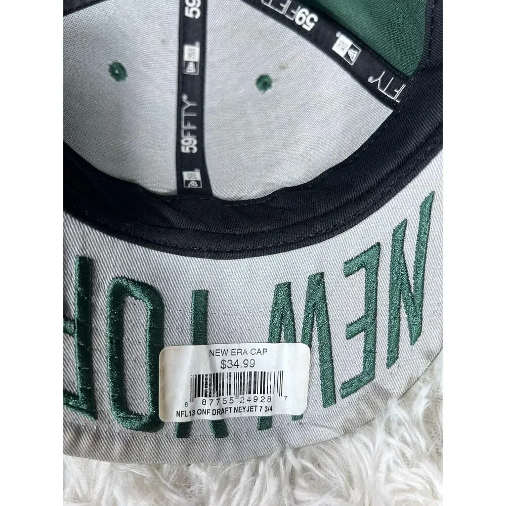 New York Jets Hat Cap Fitted Mens 7 3/4 Green NFL Football New Era 59FIFTY